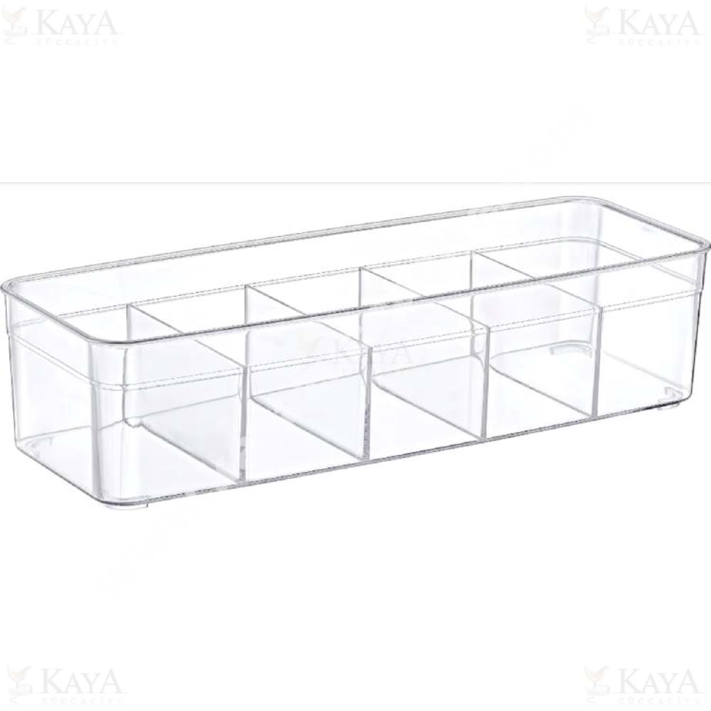 EMHOUSE CLEAR 5 BÖLMELİ KÜÇÜK ORGANİZER 30X11X7,5 CM 1*12