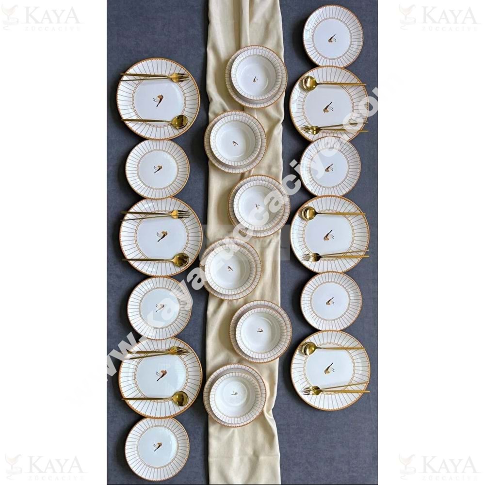 ALİNA HOME YEMEK SETİ 24 PARÇA YUVARLAK YEMEK SETİ 1*1