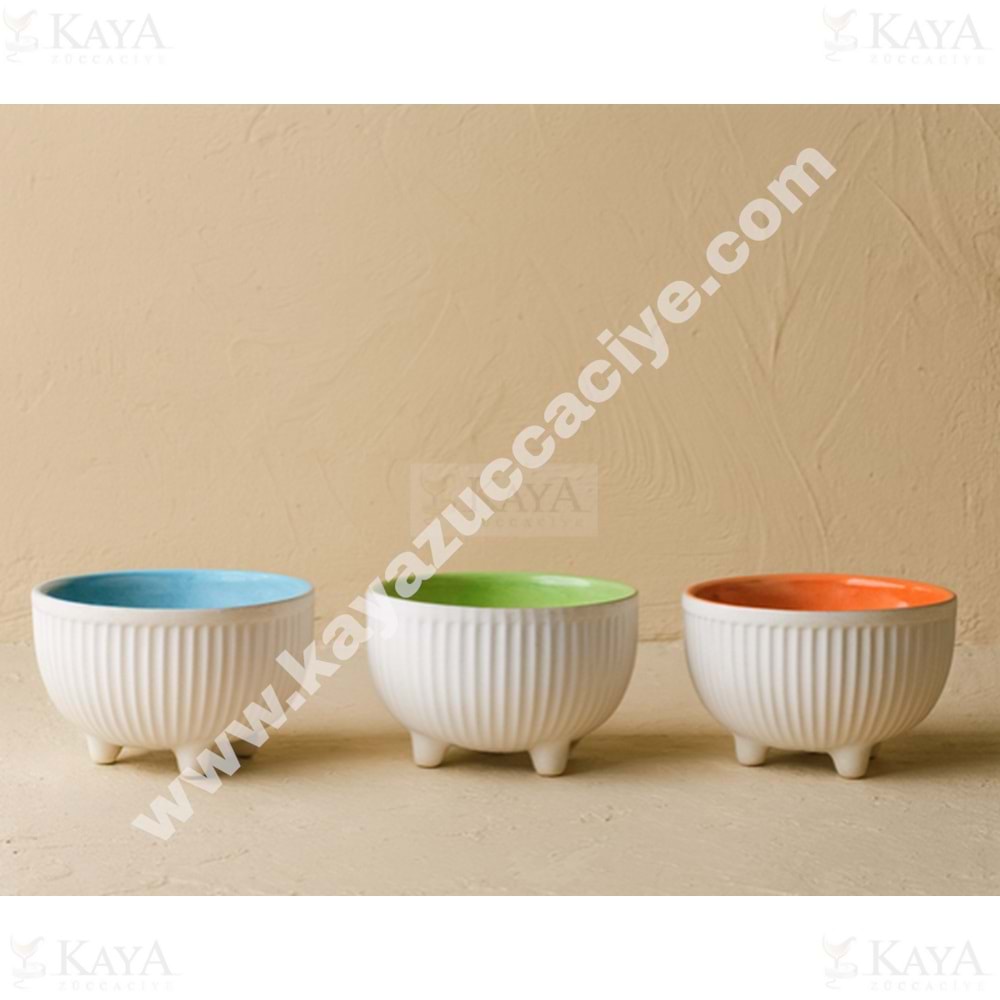 PASHA SERAMİK ÇEREZLİK ÇİFT RENK AYAKLI 3 LÜ 1*12