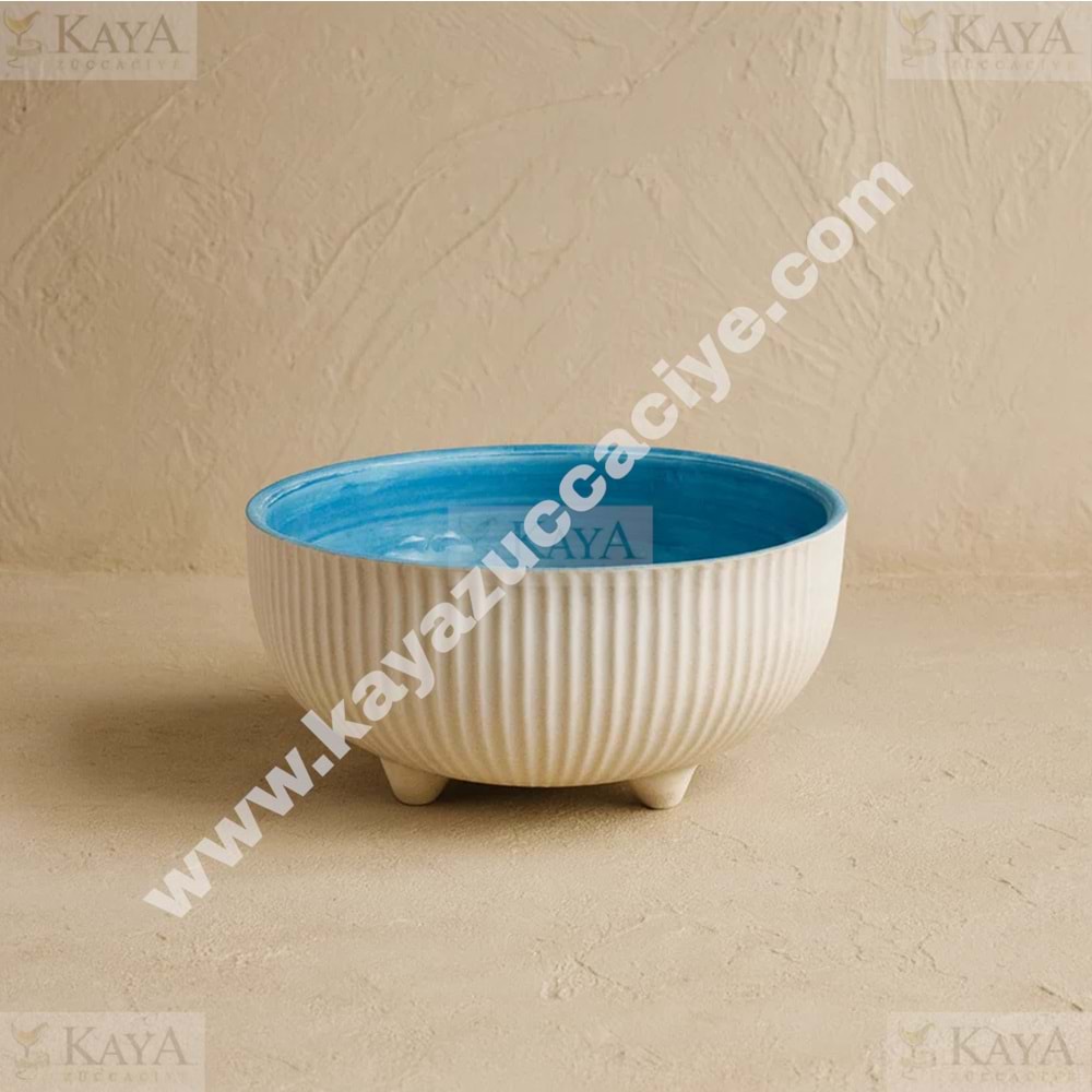 PASHA EVİNSER SERAMİK KASE ÇİFT RENK AYAKLI KASE 18 CM 1*12