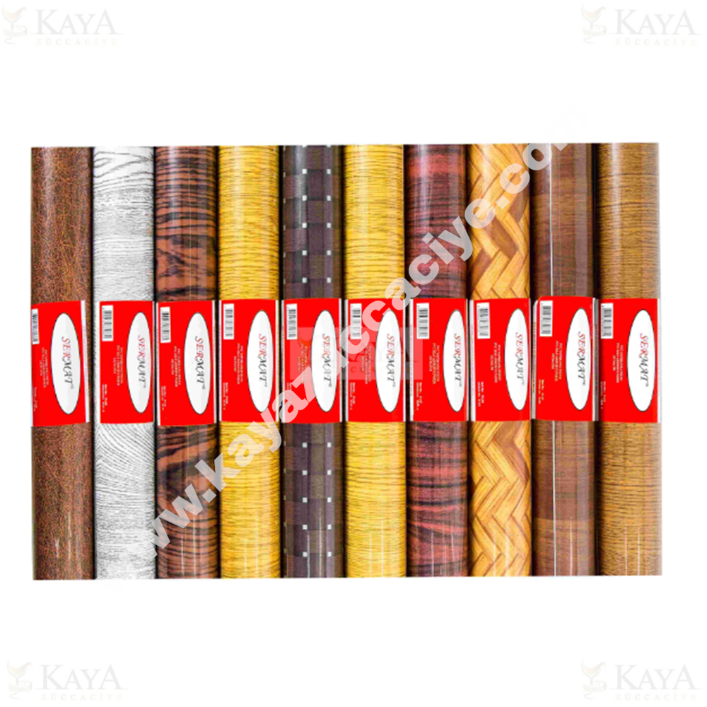 SERMAT YAPIŞKANLI FOLYO AHŞAP 45cm X 15mt 1*12