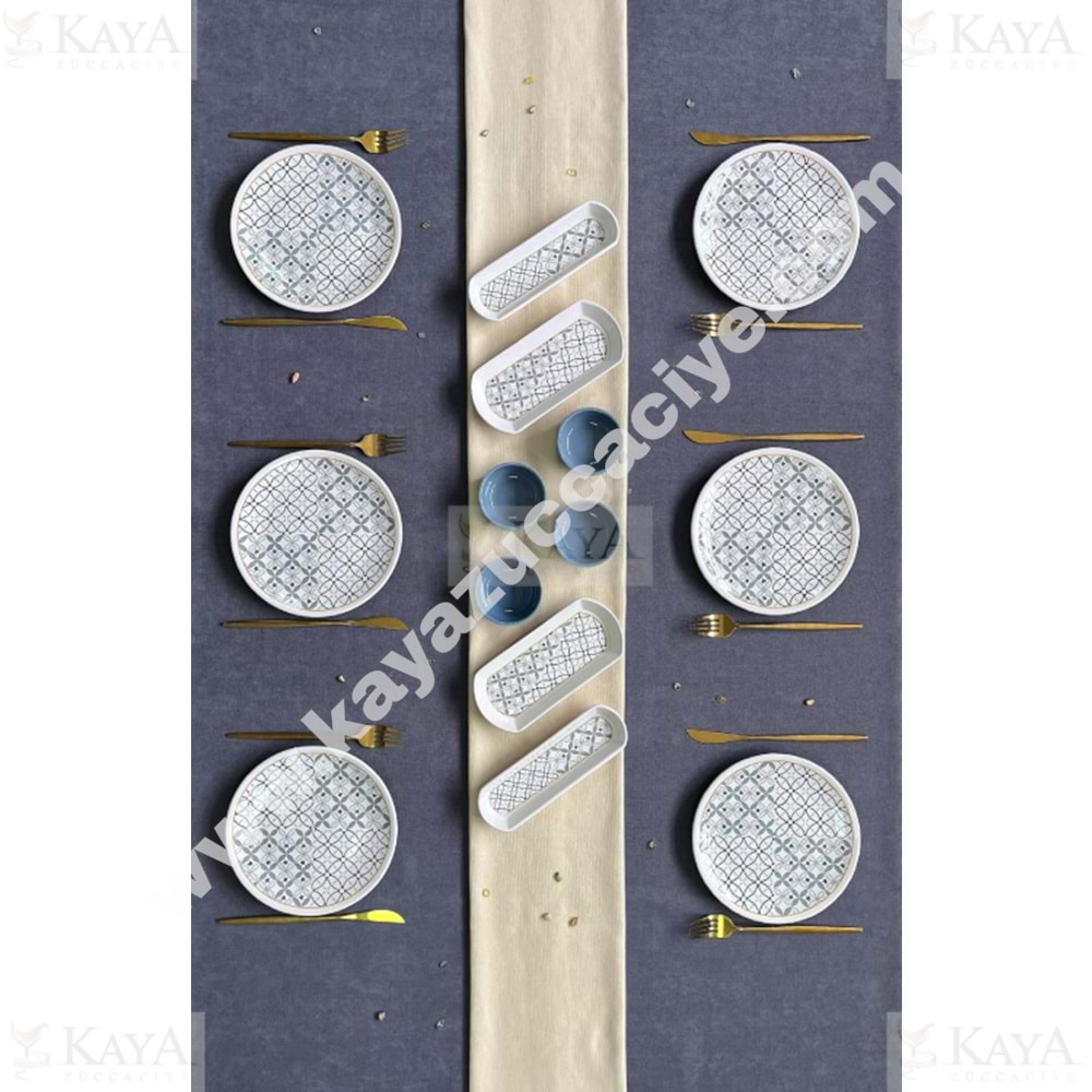 ALİNA HOME 14 PARÇA YUVARLAK FRAME MODEL KAHVALTI SETİ 1*1
