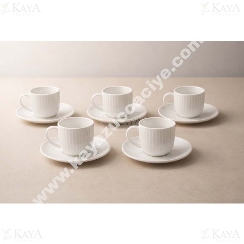 PORLİNE PORSELEN KAHVE TAKIMI 6 LI FRHT ÇİZGİLİ 1*6
