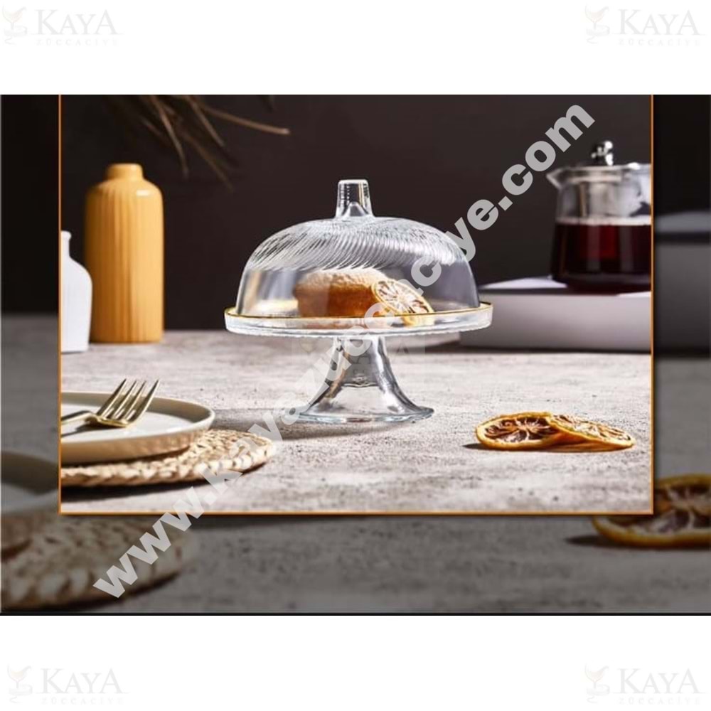 ALN GLASSCOM 16 CM AYAKLI KEK FANUSU ŞEFFAF ASORTİ 1*16