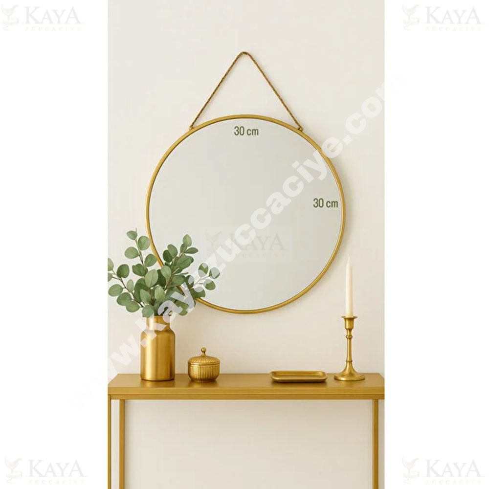 GLD AYNA DEKORATİF ASILABİLİR GOLD YUVARLAK 30 CM 1*24