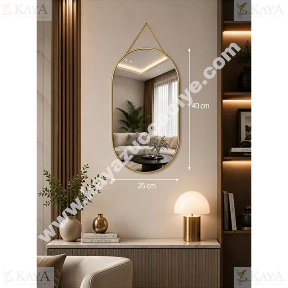 GLD AYNA DEKORATİF ASILABİLİR GOLD OVAL 40 CM 1*24