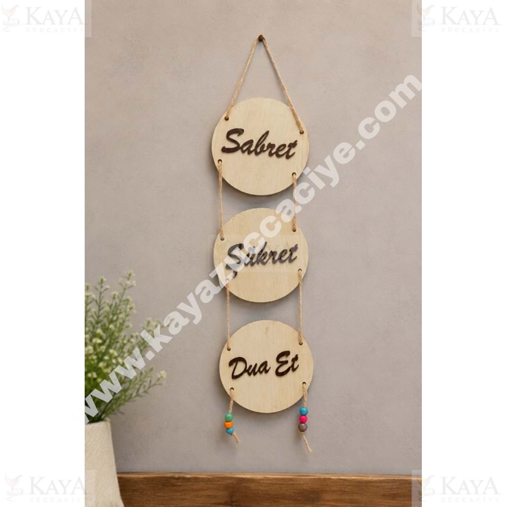 GLS İPLİ YUVARLAK SABRET ŞÜKRET DUA ET 11 CM