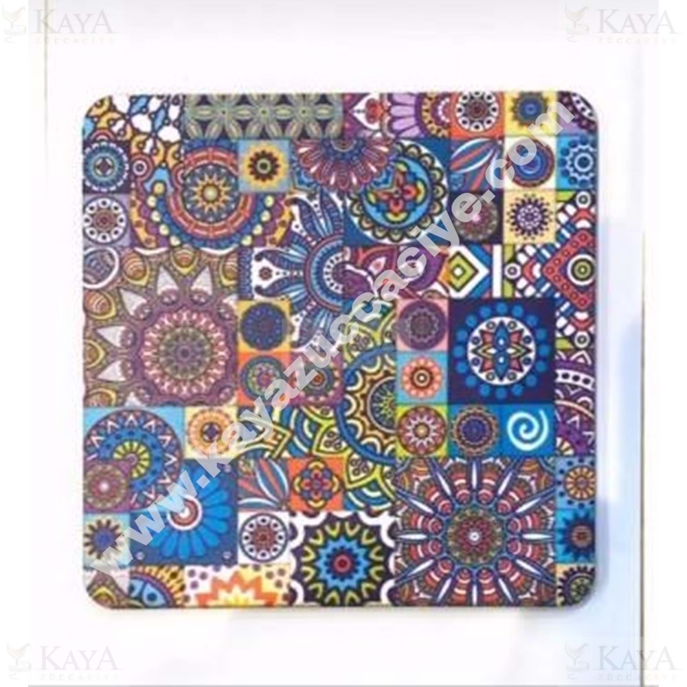 GLS AHŞAP KARE NİHALE DİJİTAL BASKILI 18x18 CM