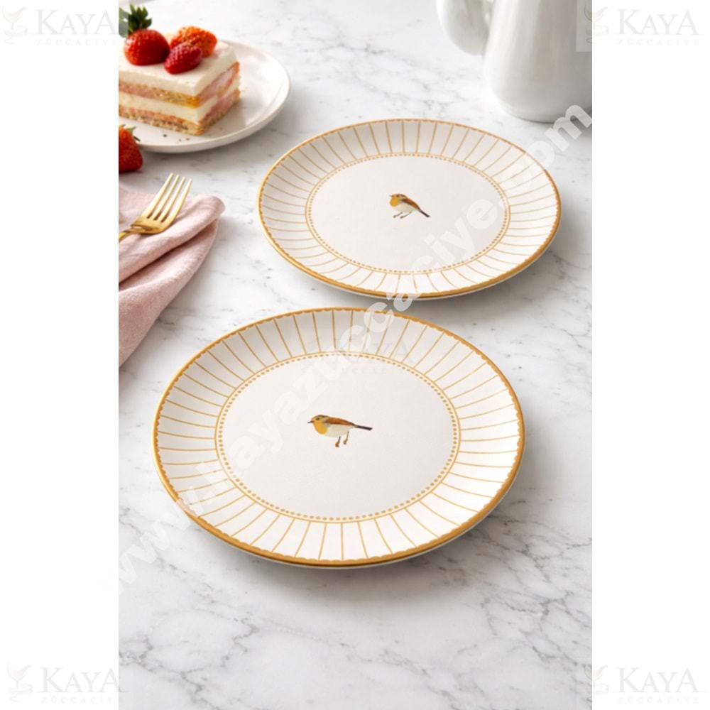 ALİNA HOME GOLD BEYAZ YUVARLAK PASTA TABAĞI 20 CM 1*12