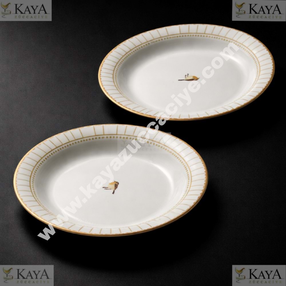 ALİNA HOME GOLD BEYAZ YUVARLAK YEMEK TABAĞI 20 CM 1*12