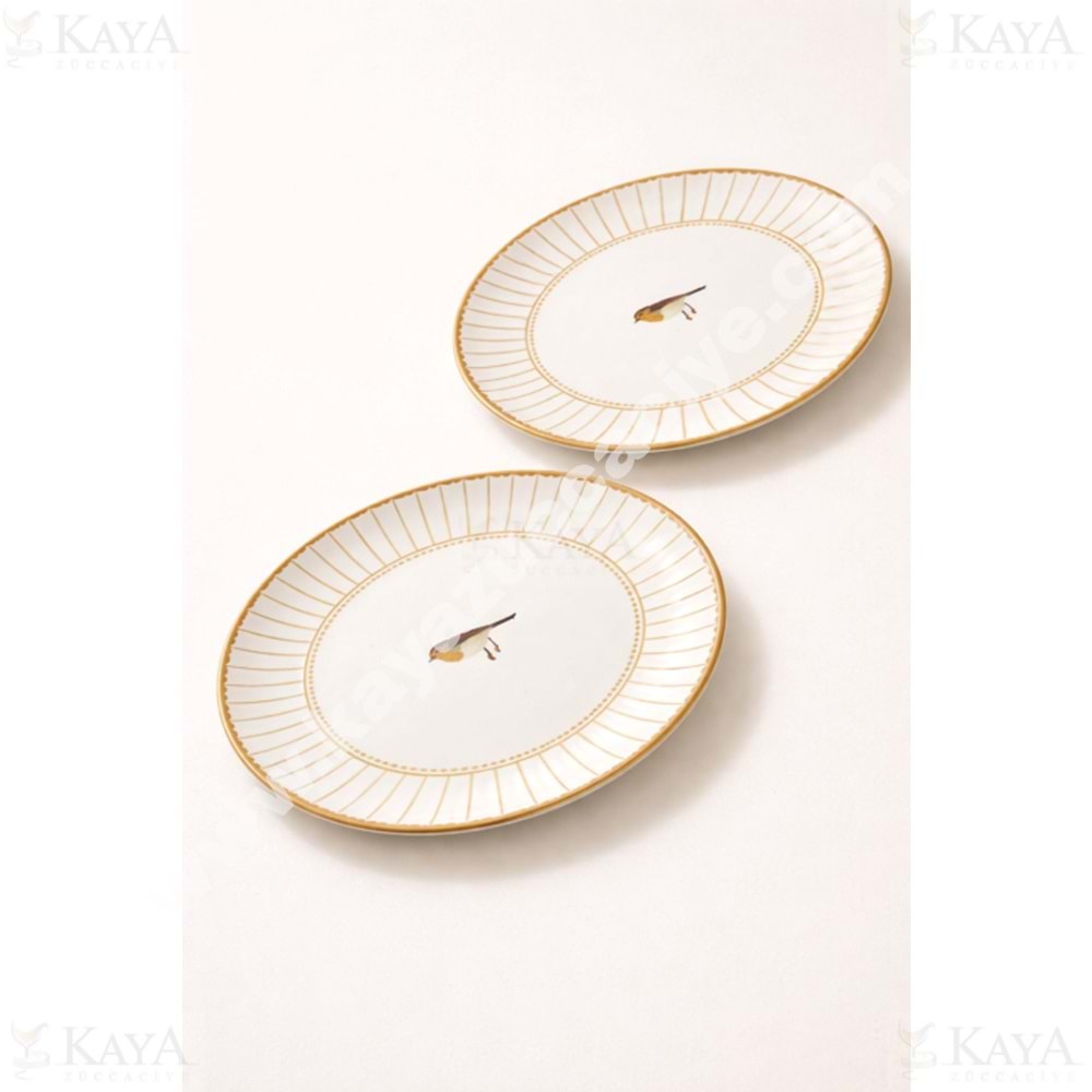 ALİNA HOME GOLD BEYAZ YUVARLAK SERVİS 26,5 CM 1*12