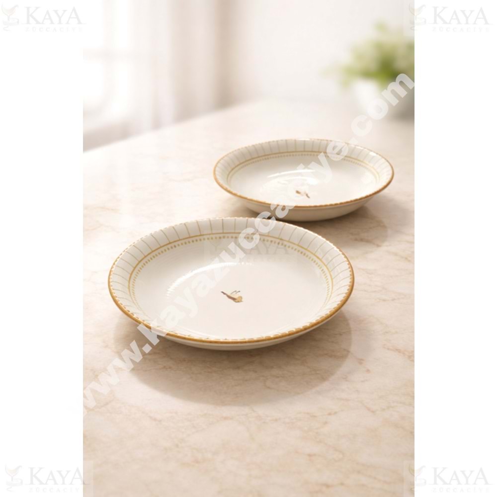 ALİNA HOME GOLD BEYAZ KÜÇÜK YEMEK TABAĞI 17 CM 1*18