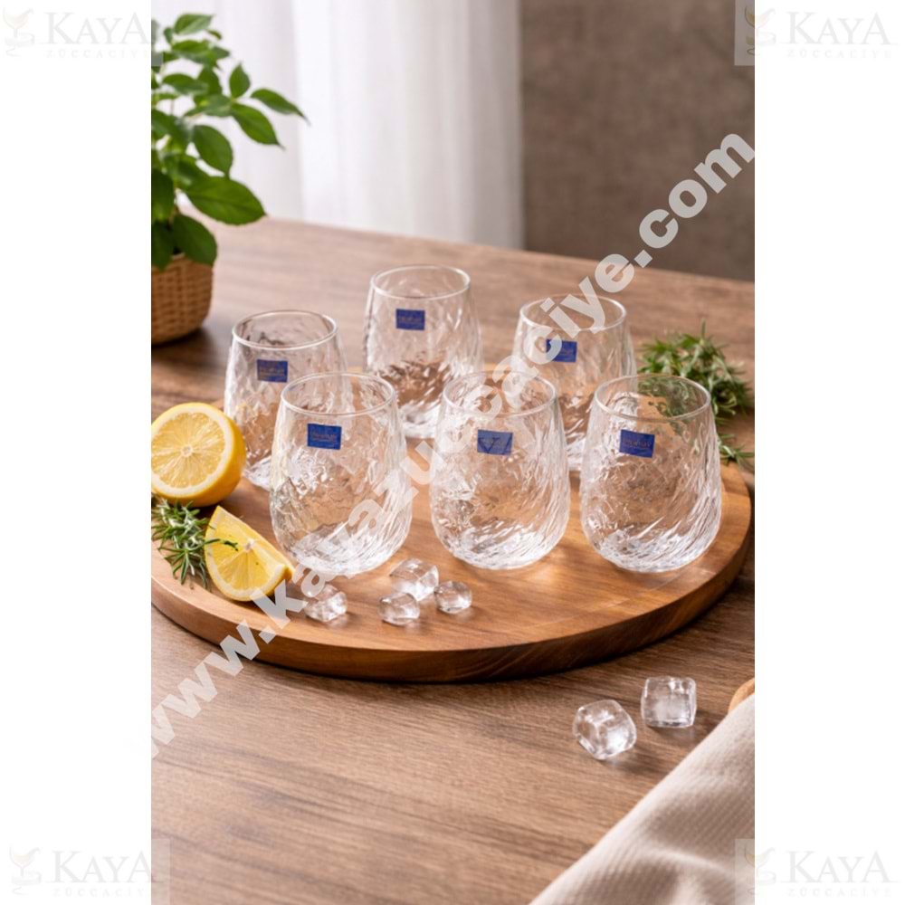 DİAMONDS CAM MEŞRUBAT BARDAĞI 6 LI KISA KIRIK ÇİZGİ 1*12
