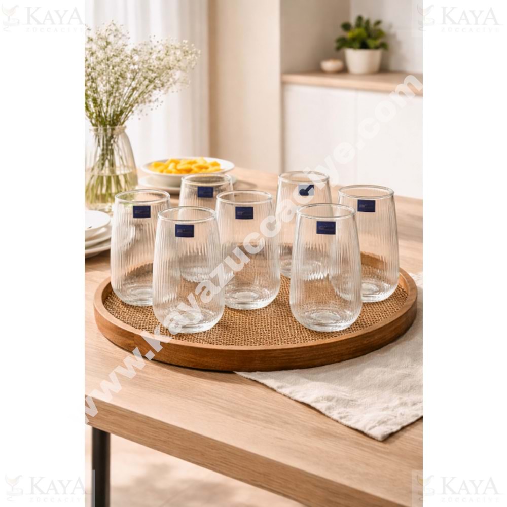 DİAMONDS CAM MEŞRUBAT BARDAĞI 6 LI UZUN DÜZ ÇİZGİ 1*8