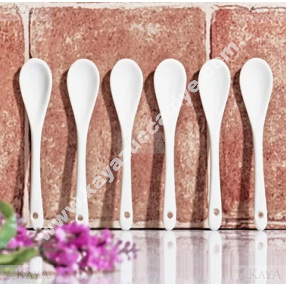 KSV PORSELEN KAŞIK BÜYÜK SADE 6 LI 13 CM 1*12