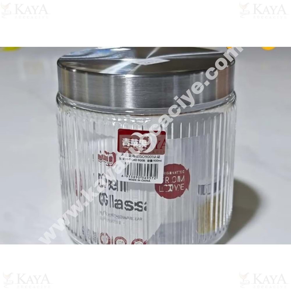 DELİ GLASS CAM KAVANOZ METAL KAPAK 900 ML 1*6