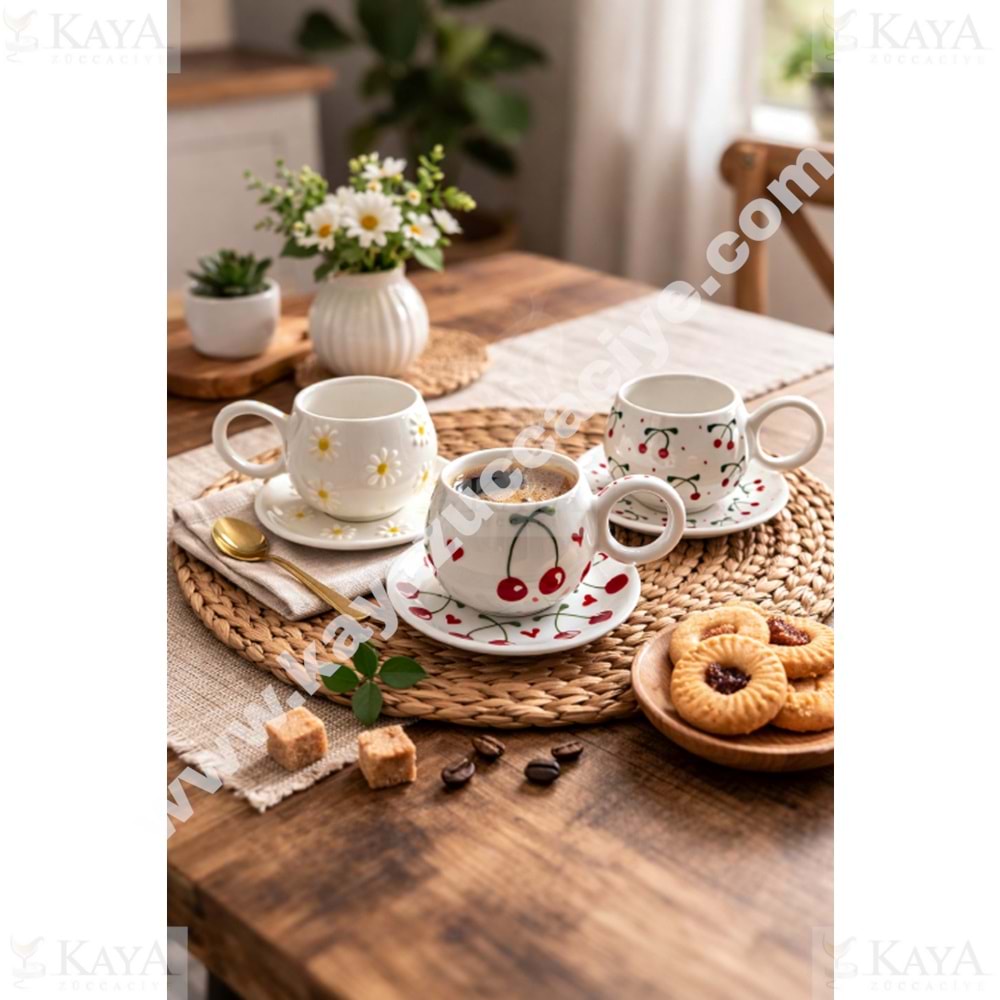 EGE SERAMİK POYRAZ TABAKLI KUPA 1*72