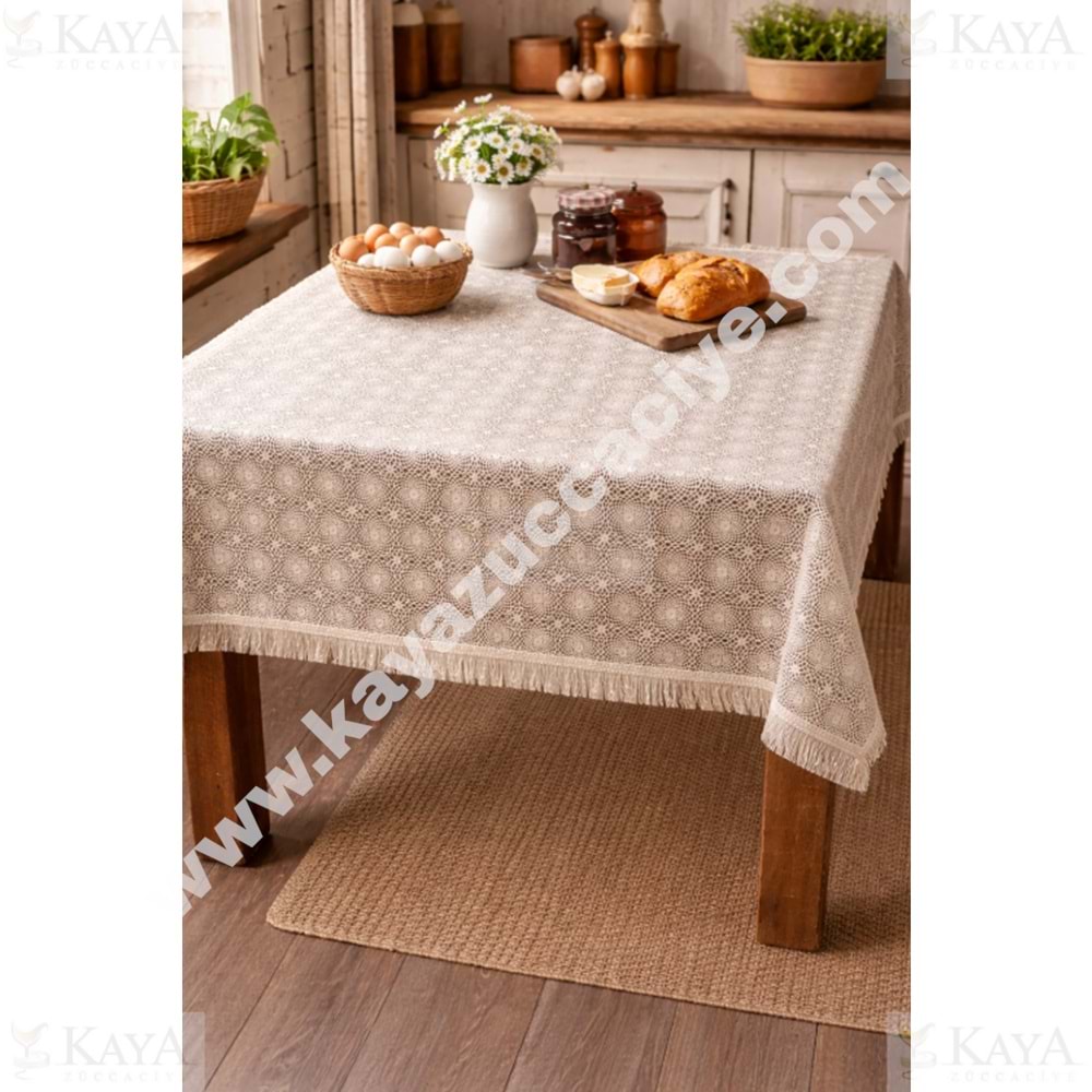 İNCİ MASA ÖRTÜSÜ KAYMAZ SİLİNEBİLİR 6 KİŞİLİK 136x92 CM 1*25