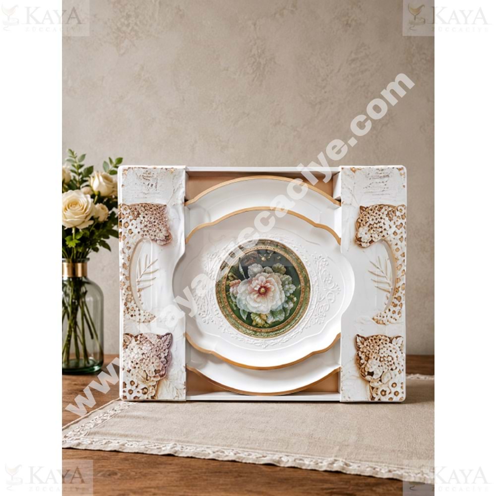 İSRA LUX BEYAZ TEPSİ 2 Lİ PERA 36x27,5 - 48x37,5 CM 1*12