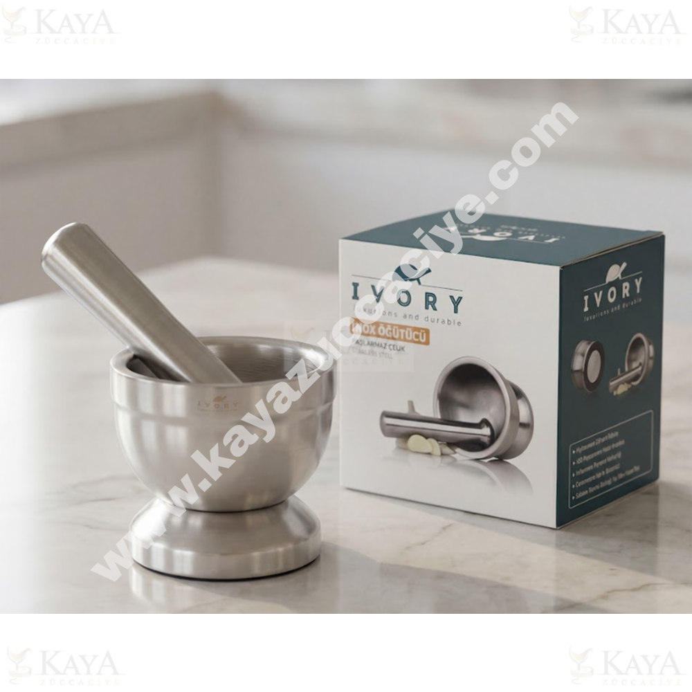 BZD IVORY HAVAN ÇELİK SARIMSAK EZİCİ 1*24