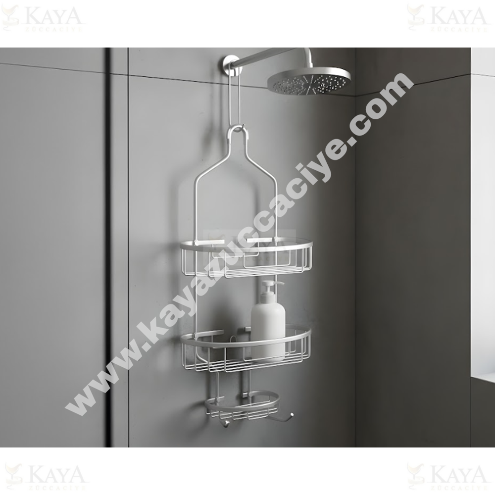 BZD IVORY KÖŞELİK ALÜMİNYUM BANYO RAFI ŞAMPUANLIK 1*12