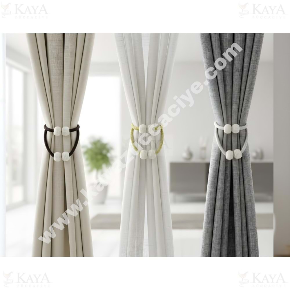 BZD IVORY PERDE TOKASI İPLİ 2 PARÇA MIKNATISLI 1*12