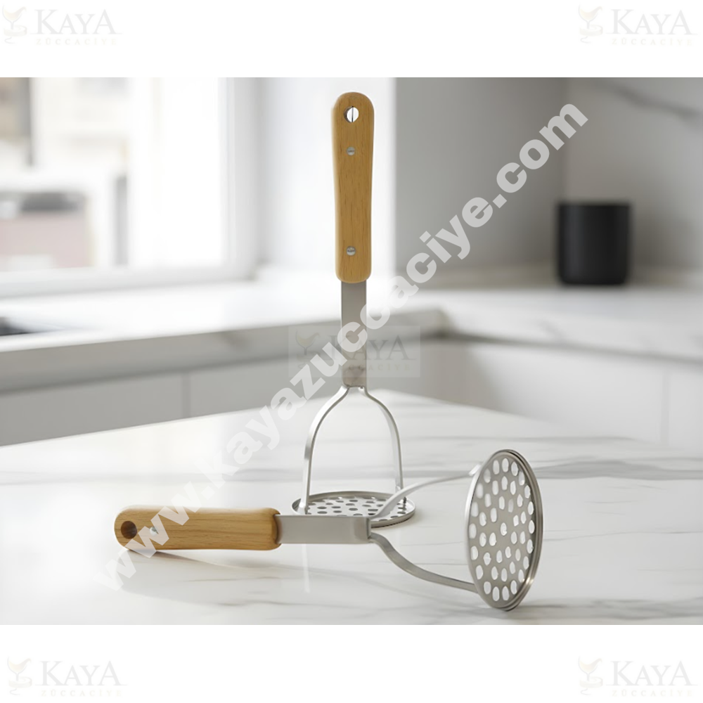 BZD IVORY PATATES EZİCİ BAMBU SAPLI ÇELİK 30 CM 1*120