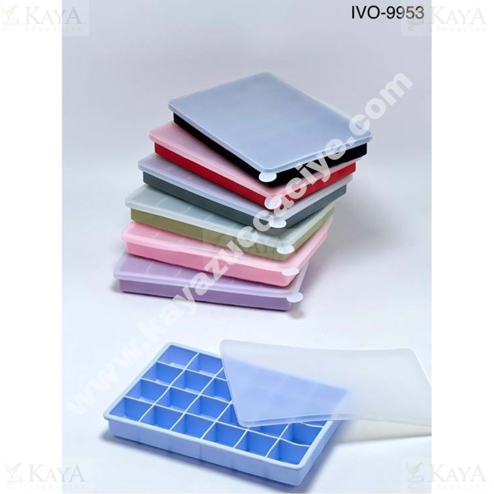 BZD IVORY SİLİKON BUZ KALIBI KAPAKLI KARE 24 SIRA 1*100