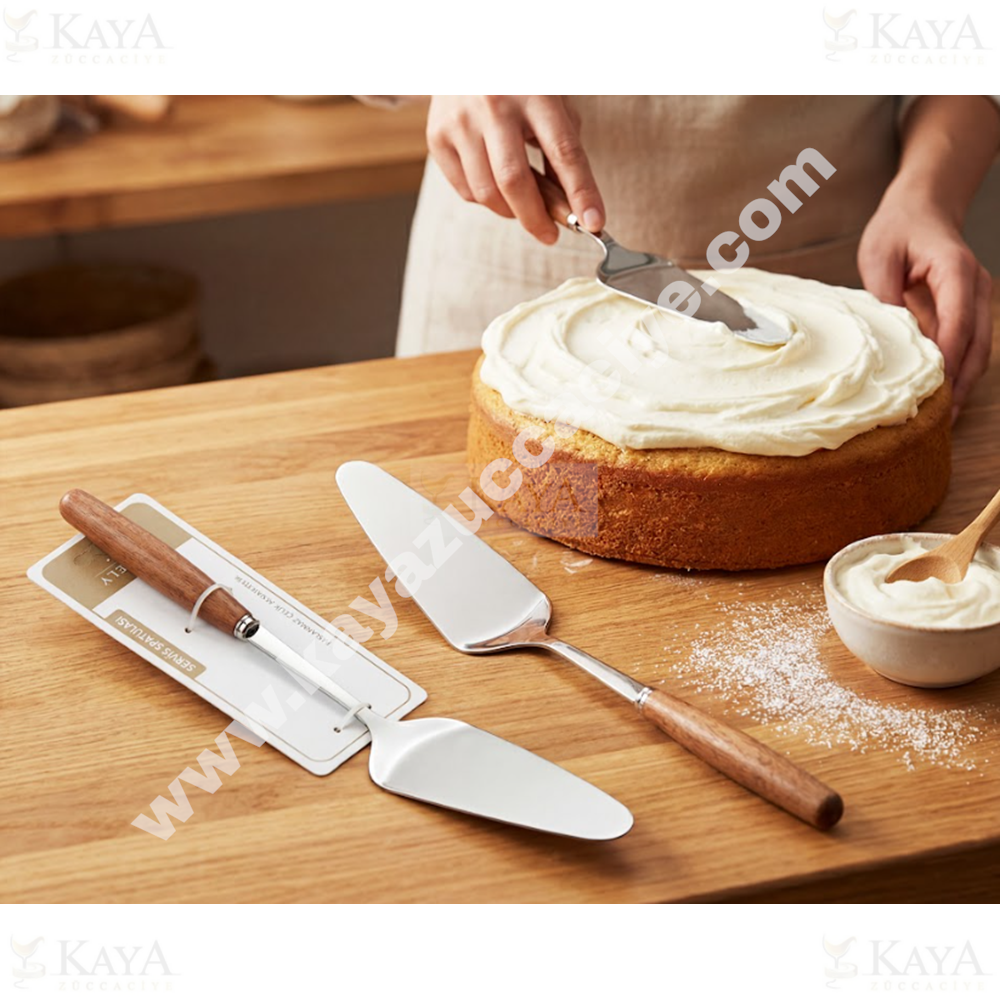 BZD IVORY ÇELİK SERVİS SPATULASI AHŞAP SAPLI 29 CM 1*24