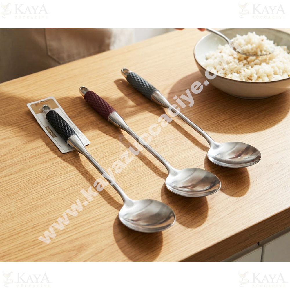 BZD IVORY ÇELİK SERVİS KAŞIĞI SATEN 39 CM 1*24