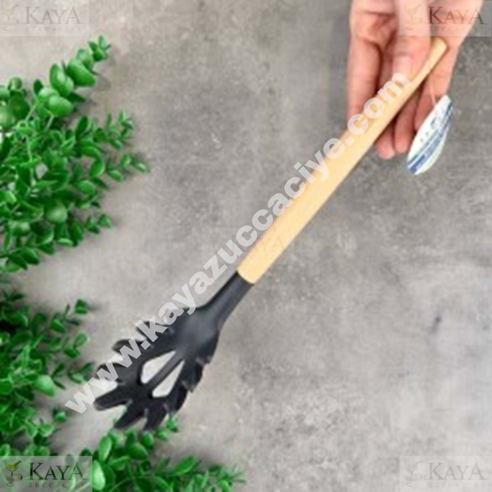 BZD IVORY BAMBU SAPLI SİLİKON SALATA KAŞIK 32 CM 1*24