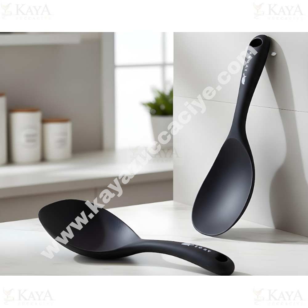 BZD IVORY SİLİKON PİLAV KAŞIĞI 24 CM SİYAH 1*24