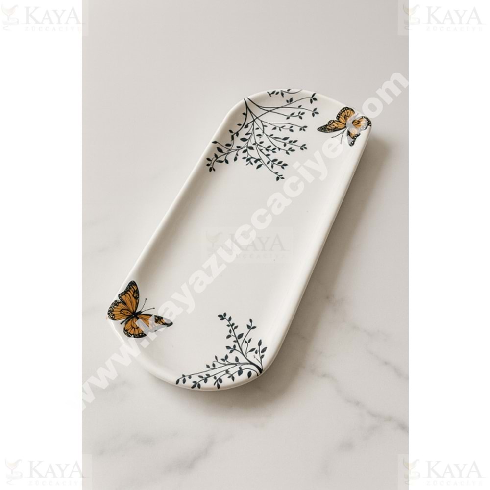 ALİNA HOME DALGALI KÜÇÜK OVAL KELEBEK KAYIK KAHVE 22 CM 1*12