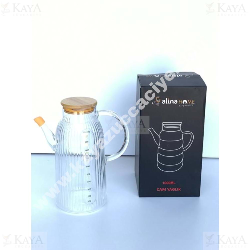 ALİNA CAM BOROSİLİKAT YAĞLIK BAMBU KPK 1 LT METARUS 1*24