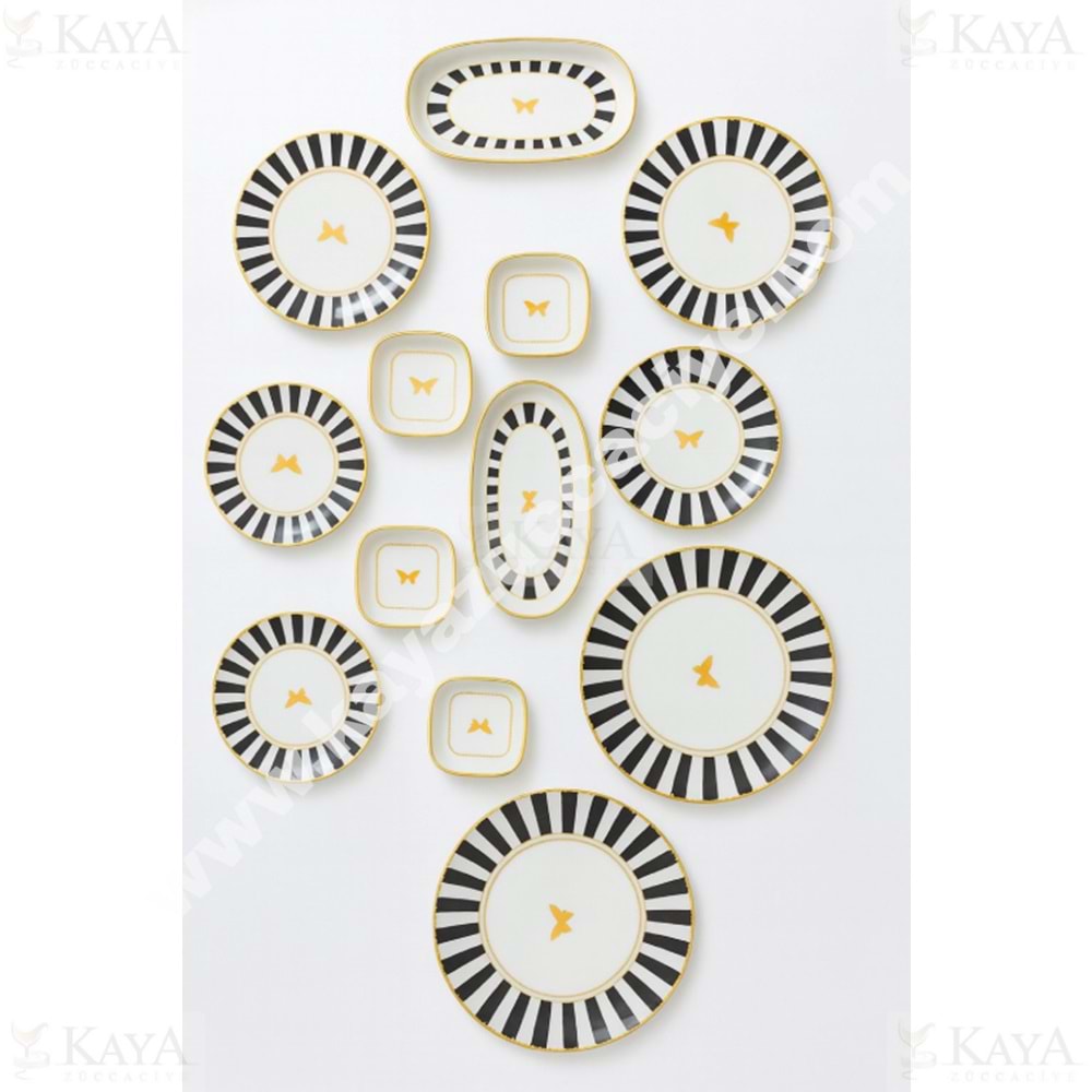 ÜLGER ÇİZGİLİ KELEBEK 13 PARÇA KAHVALTI TAKIMI 1*5