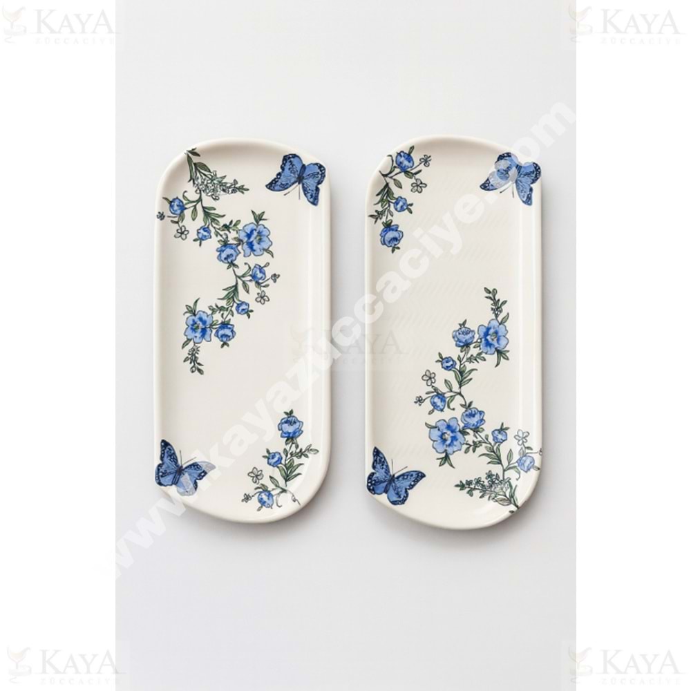 ALİNA HOME DALGALI KÜÇÜK OVAL KELEBEK KAYIK KOBALT 22 CM 1*12