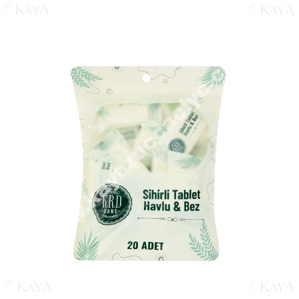 KRD SİHİRLİ TABLET HAVLU & BEZ 20 Lİ 1*100