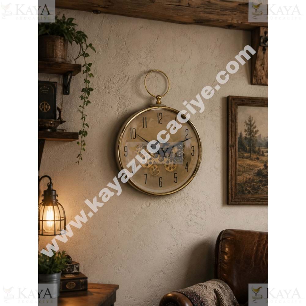 KRD DUVAR SAATİ ÇARKLI MODEL GOLD 1*12