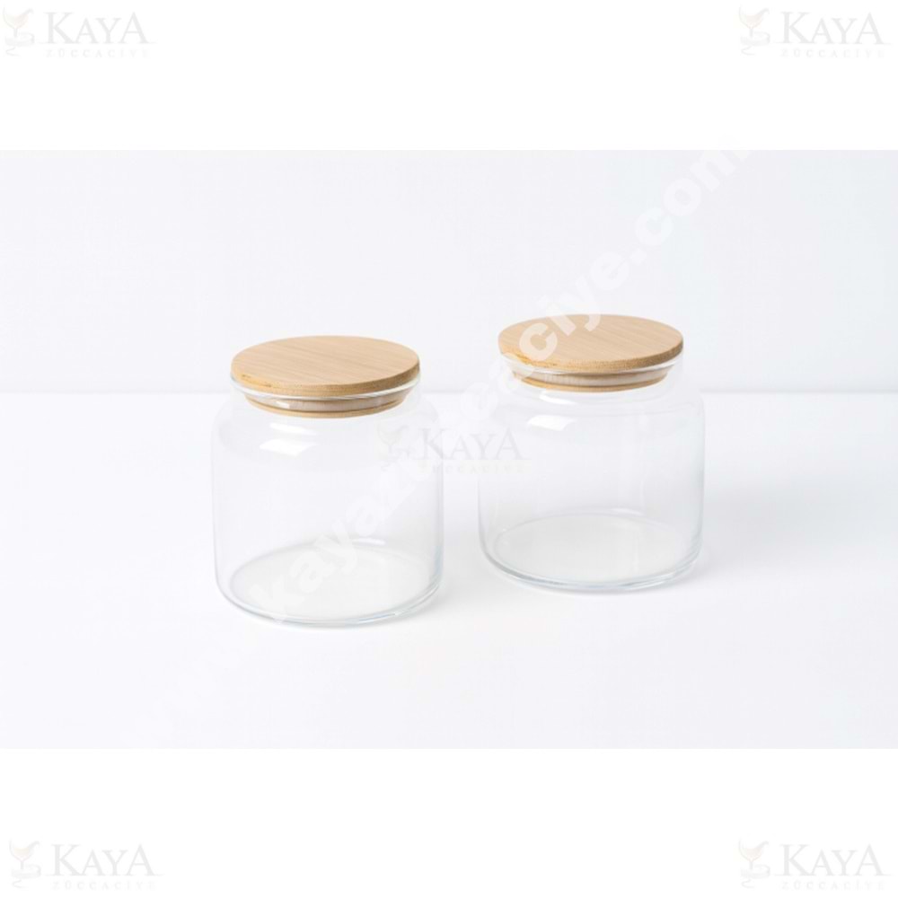 OKS KAVALYE BAMBU KAPAKLI CAM KAVANOZ 575 CC 1*24