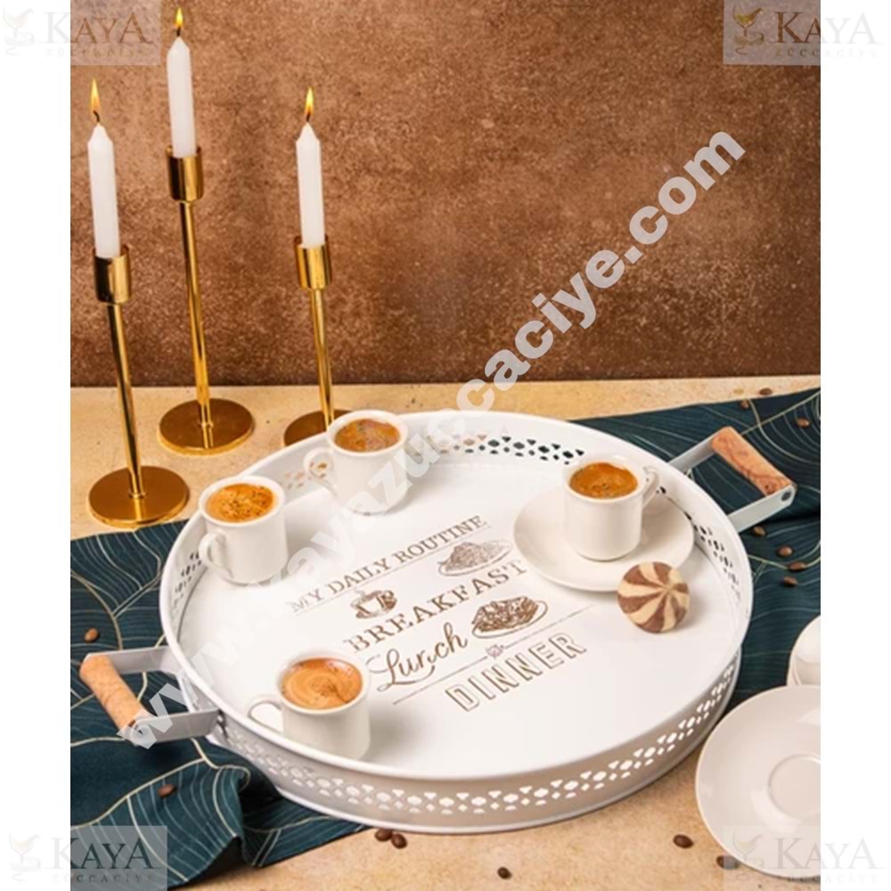 EGE TEPSİ METAL DANTELLİ AHŞAP SAPLI 37 CM 1*12