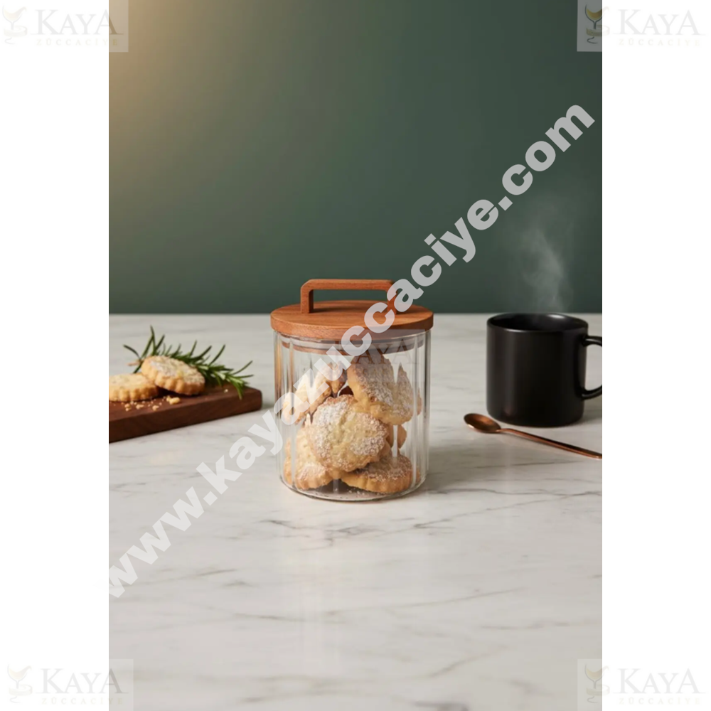 LUCA MİA CAM KAVANOZ AVORA AKASYA KAPAKLI 600 ML 1*24