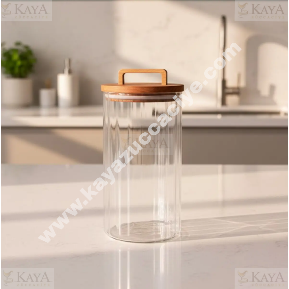 LUCA MİA CAM KAVANOZ AVORA AKASYA KAPAKLI 1100 ML 1*12