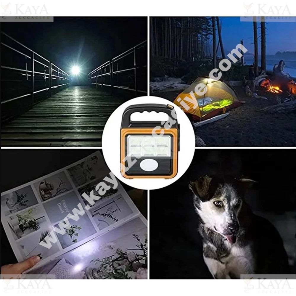 ZMAX LAMBA LEDLİ GÜNEŞ ENERJİLİ TAŞINABİLİR 4 KADEMELİ FENER 1*24