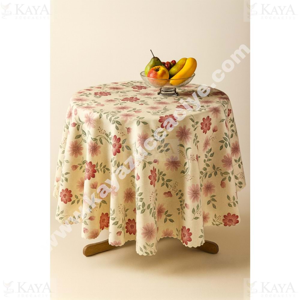 SERMAT HAZIR MASA ÖRTÜSÜ DİLİMLİ YUVARLAK 140x140 1*25