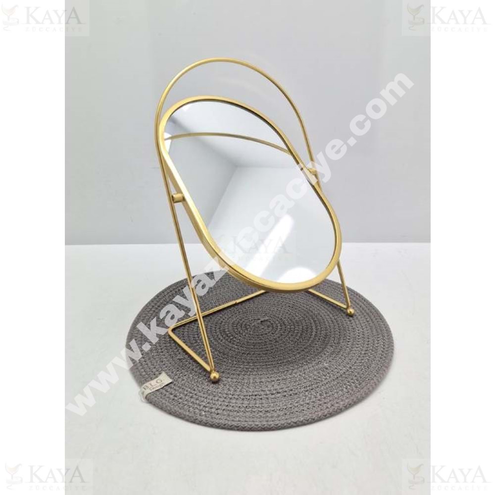 MLN AYNA KÜÇÜK BOY OVAL SİYAH VE GOLD 1*24