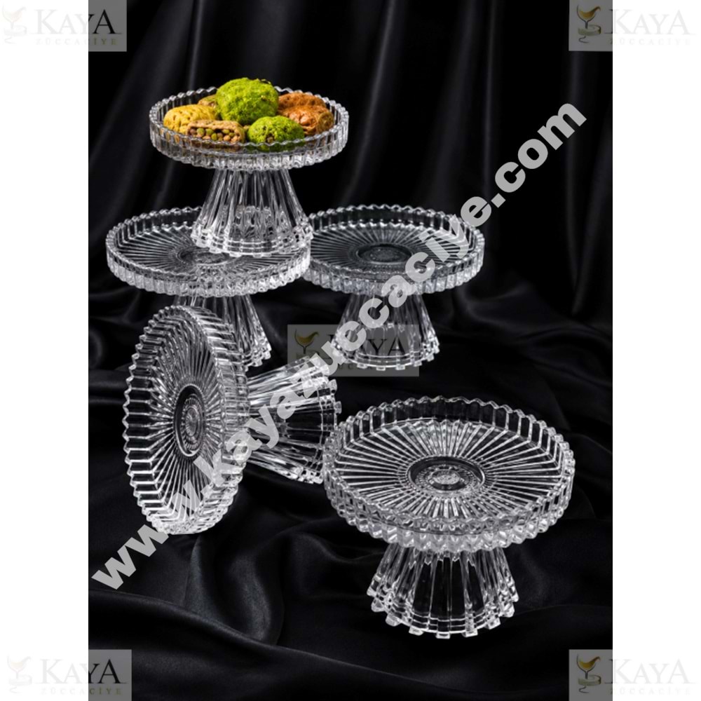 MLN CAM KRİSTAL AYAKLI 6 LI SUNUMLUK 1*8