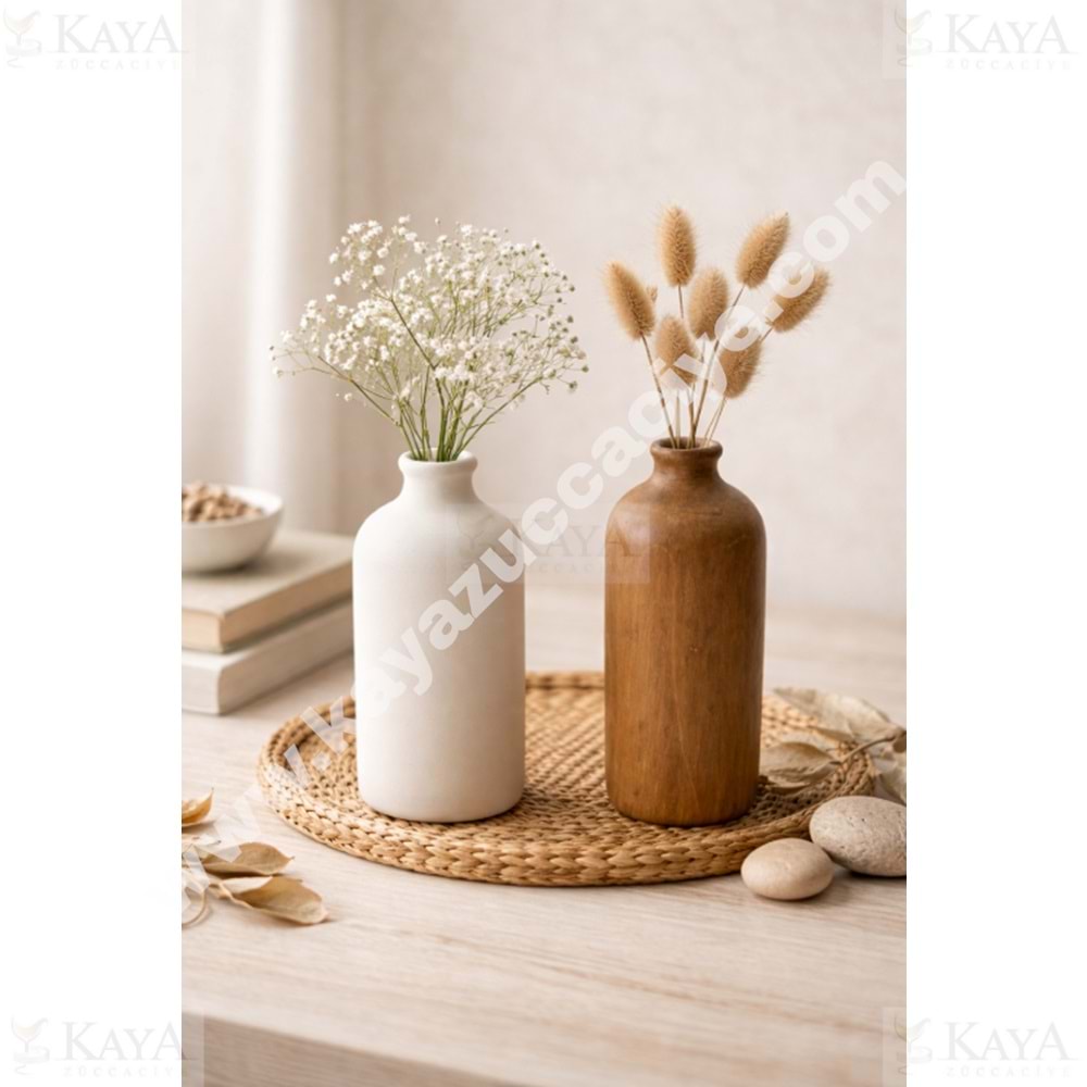 MLN SERAMİK KÜÇÜK SİLİNDİR VAZO 17 CM 1*24