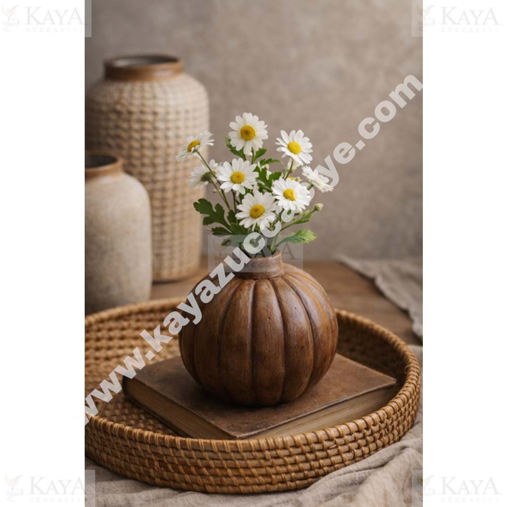 MLN SERAMİK PİNTEREST ÇİZGİLİ TOP VAZO 10 CM 1*24