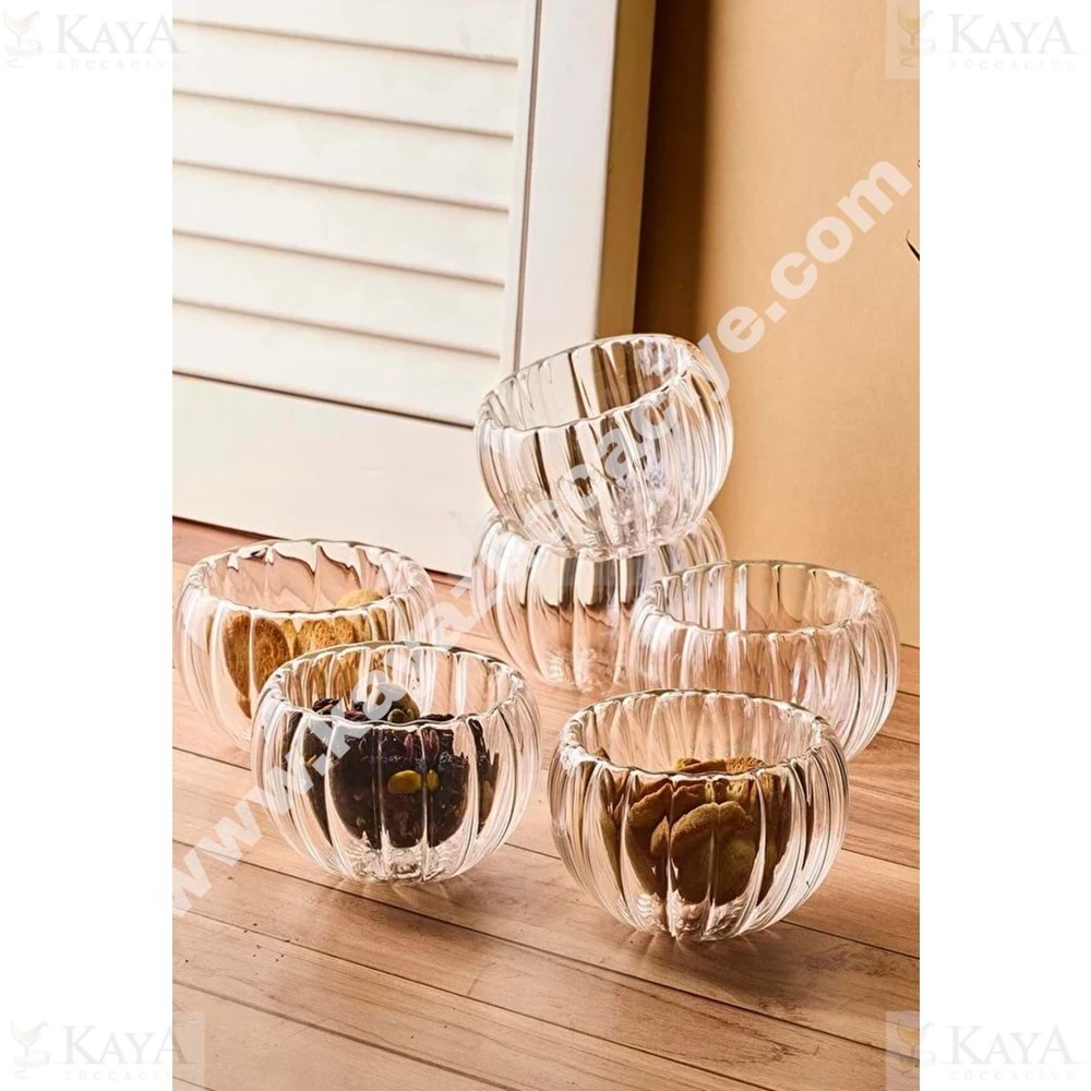 EGE MİLAY CAM LOKUMLUK CİDARLI ÇİZGİLİ 6 LI 1*30