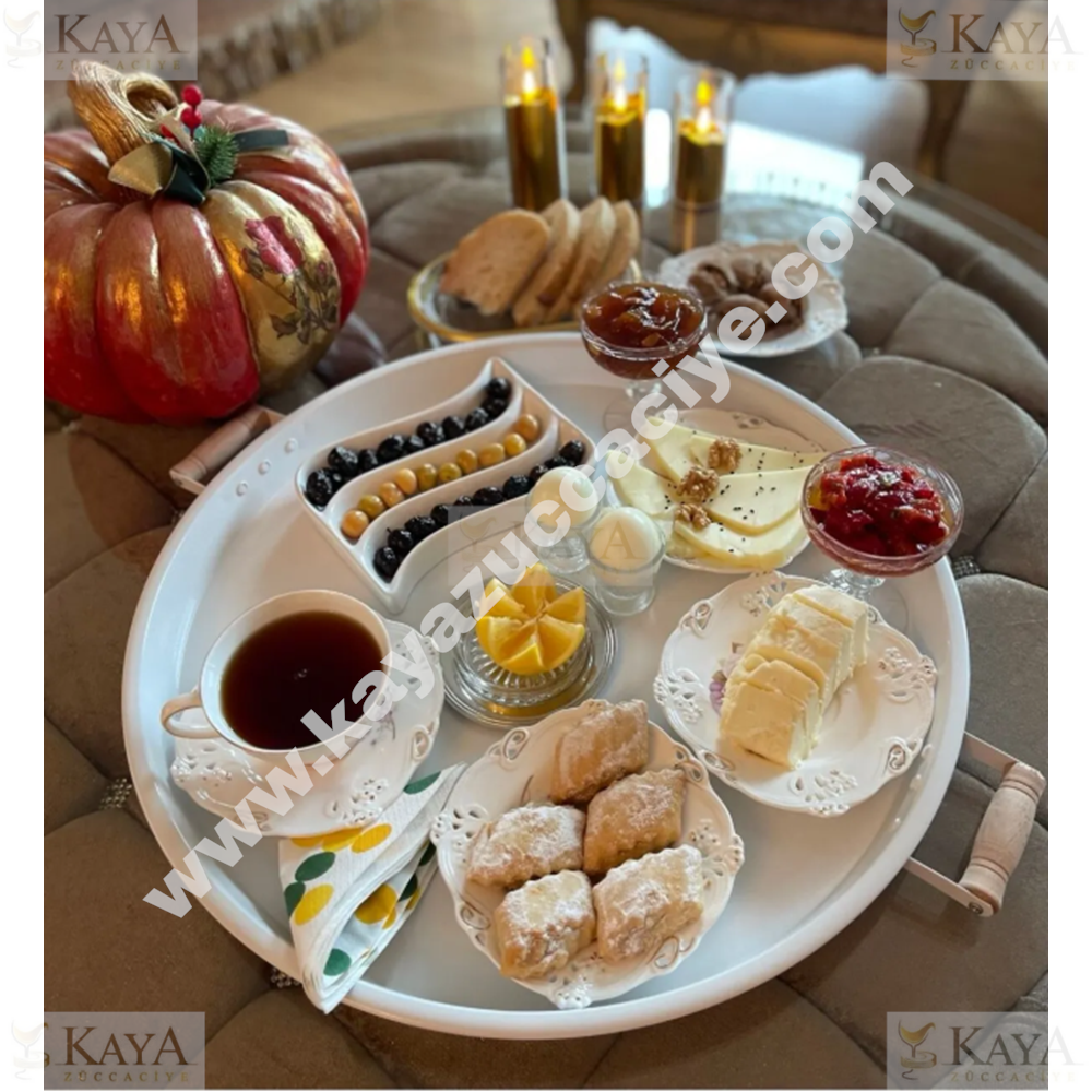 MRL METAL SUNUM TEPSİ 50 CM SİYAH-BEYAZ 1*15